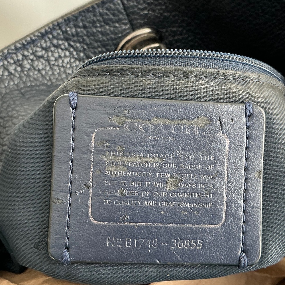 COACH Navy Blue Leather Bag - Picture 12 of 16